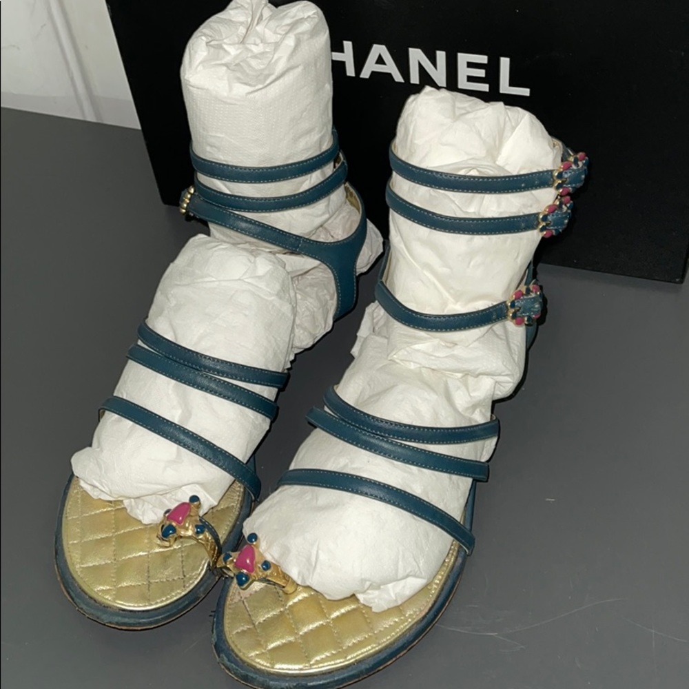 Chanel lamb skin sandals